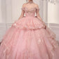 Vestido de Gala de Quinceañera Abullonado con Hombros Descubiertos Ladivine 15742