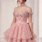 Vestido de Gala de Quinceañera Abullonado con Hombros Descubiertos Ladivine 15742