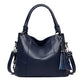 Women's Large Capacity Fan Stitching Simple Tassel Handbags