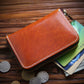 Men's Handmade Retro First Layer Cowhide Zipper Short Coin Purses