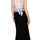 Cinderella Divine 1586 Halter Lace Appliques Mock Two-Piece Gown