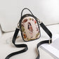 Women's Mobile Printed Cartoon Cute Zipper Phone Bags