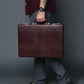 Executive Croco Leather Briefcase/Suitcase- Brown