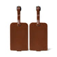Dark Brown Leather Luggage Tags Set