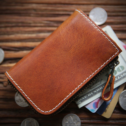 Men's Italy Leather First Layer Short Cowhide Coin Purses