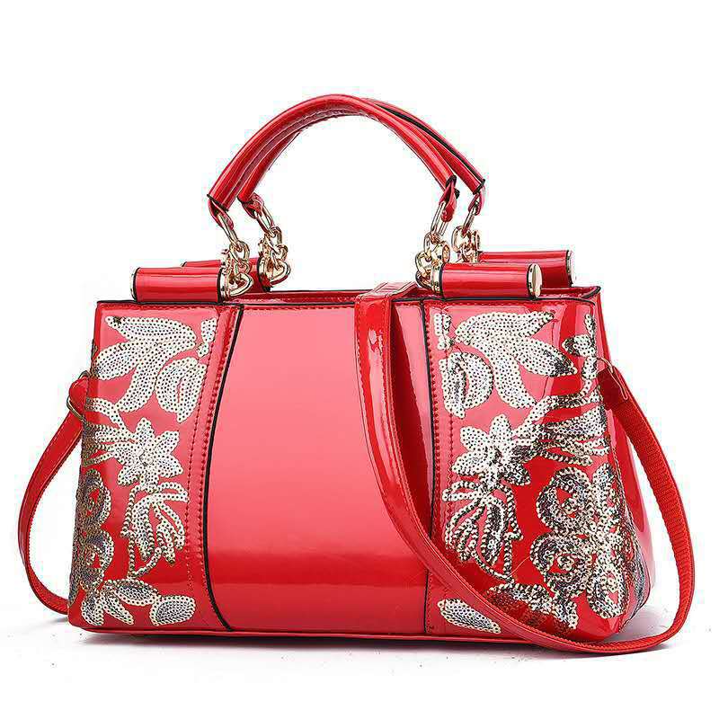 Women's Fashion Patent Leather Mother's Bright Elegant Shoulder Bags