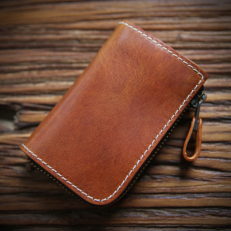 Men's Italy Leather First Layer Short Cowhide Coin Purses
