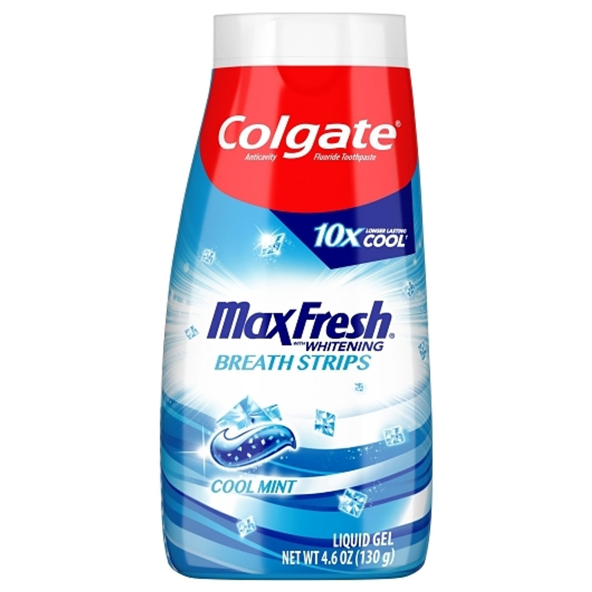 Colgate® MaxFresh® 0.24% with Whitening Breath Strips Cool Mint Anticavity Toothpaste, 4.6 oz