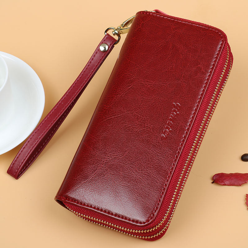 Women's Long Double Layer Zipper Large Capacity Ladies Wallets