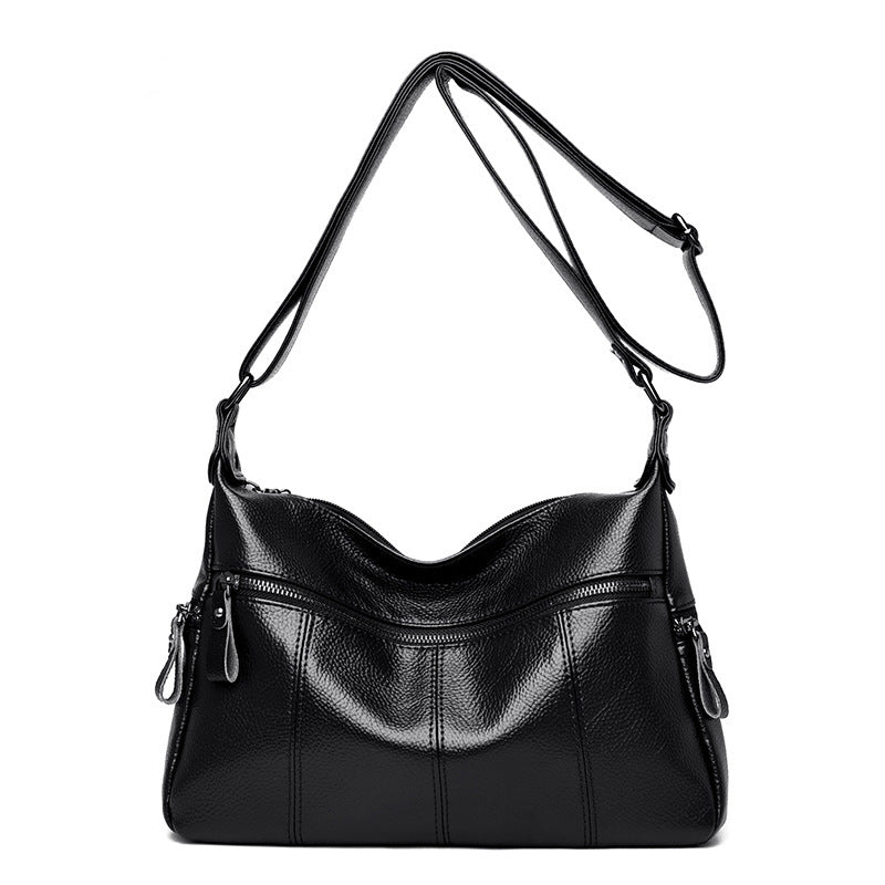 Women's Fashionable Mother Large Capacity Soft Leather Crossbody Bags