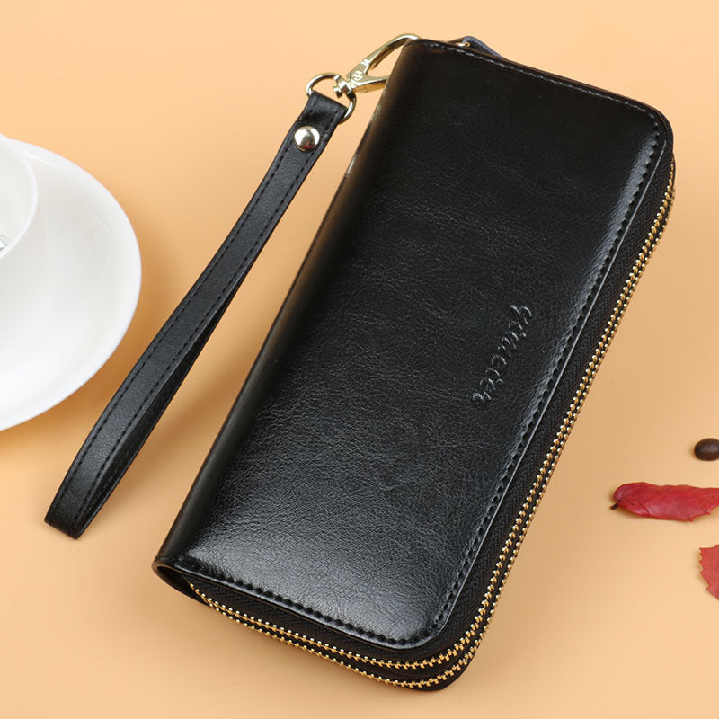 Women's Long Double Layer Zipper Large Capacity Ladies Wallets