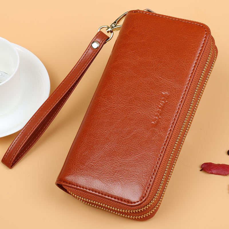 Women's Long Double Layer Zipper Large Capacity Ladies Wallets
