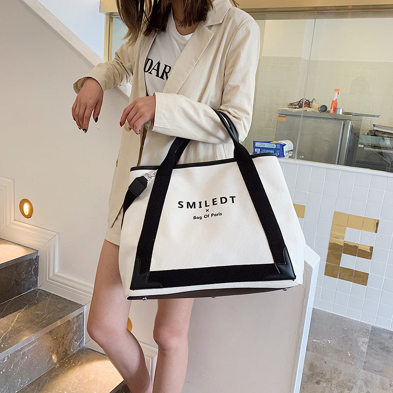 Women's Trendy Large Capacity Fashion Simple Canvas Shoulder Bags