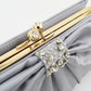 Women's Diamond Bow Solid Color Wrinkled Satin Shoulder Bags
