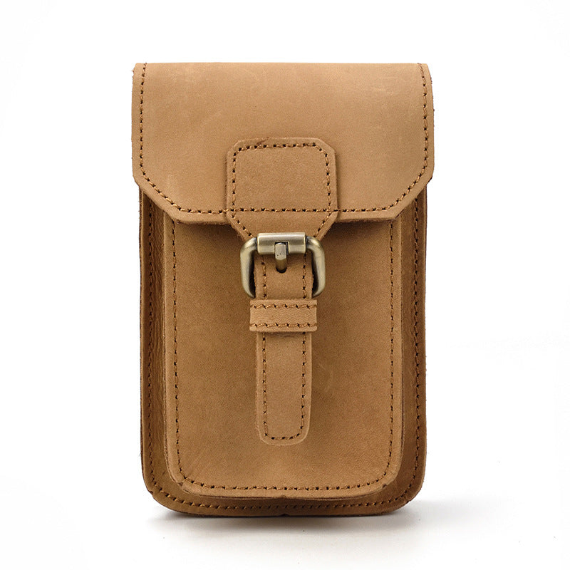 Men's Leather Crazy Horse First Layer Cowhide Hanging Men's Waist Packs