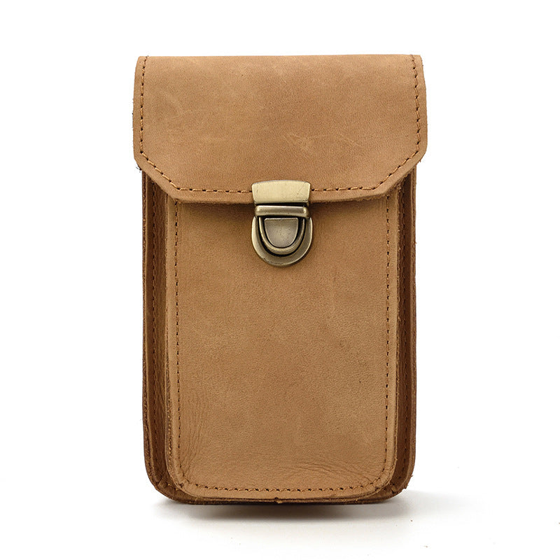 Men's Leather Crazy Horse First Layer Cowhide Hanging Men's Waist Packs