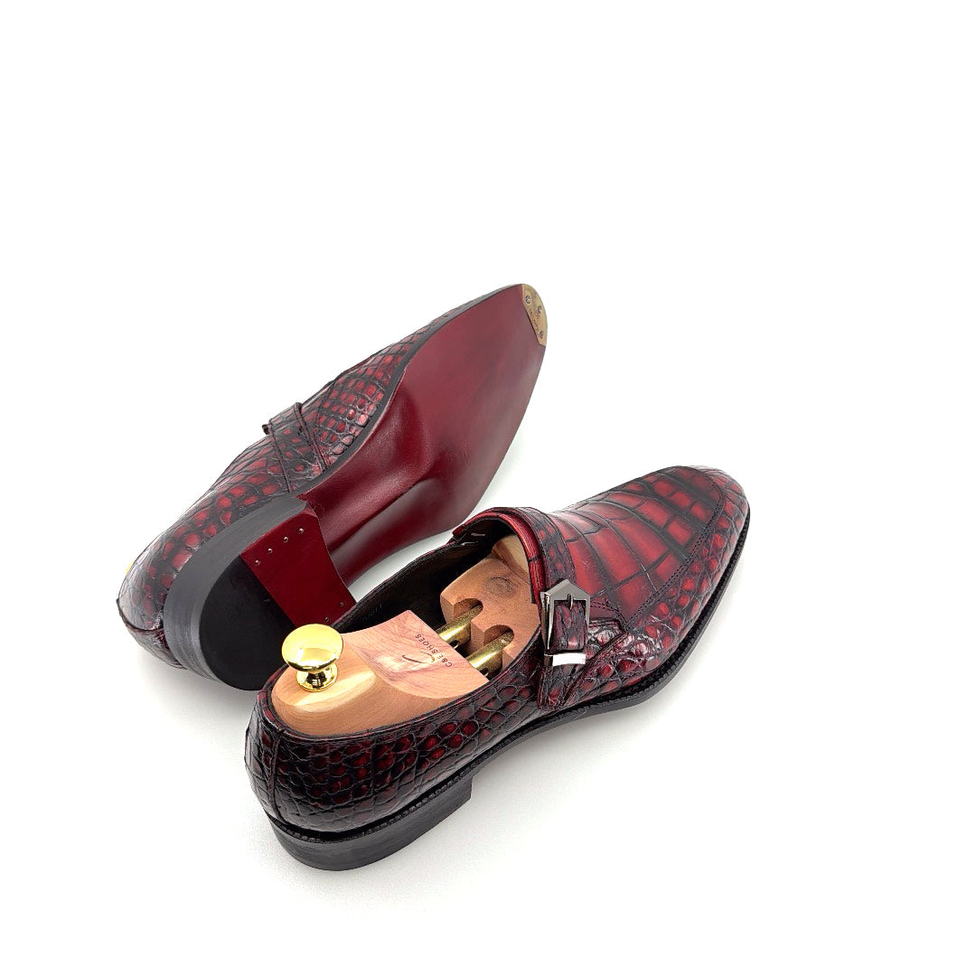 Maurice Sargeant Alligator Monkstrap - Burdeos