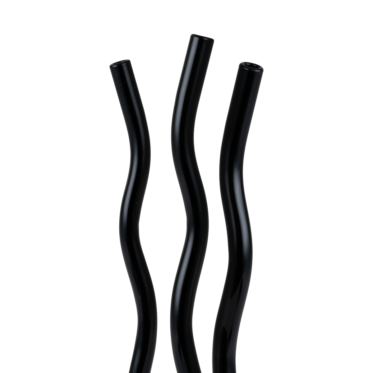 16oz Single Black Glass Reusable Squiggle Straw