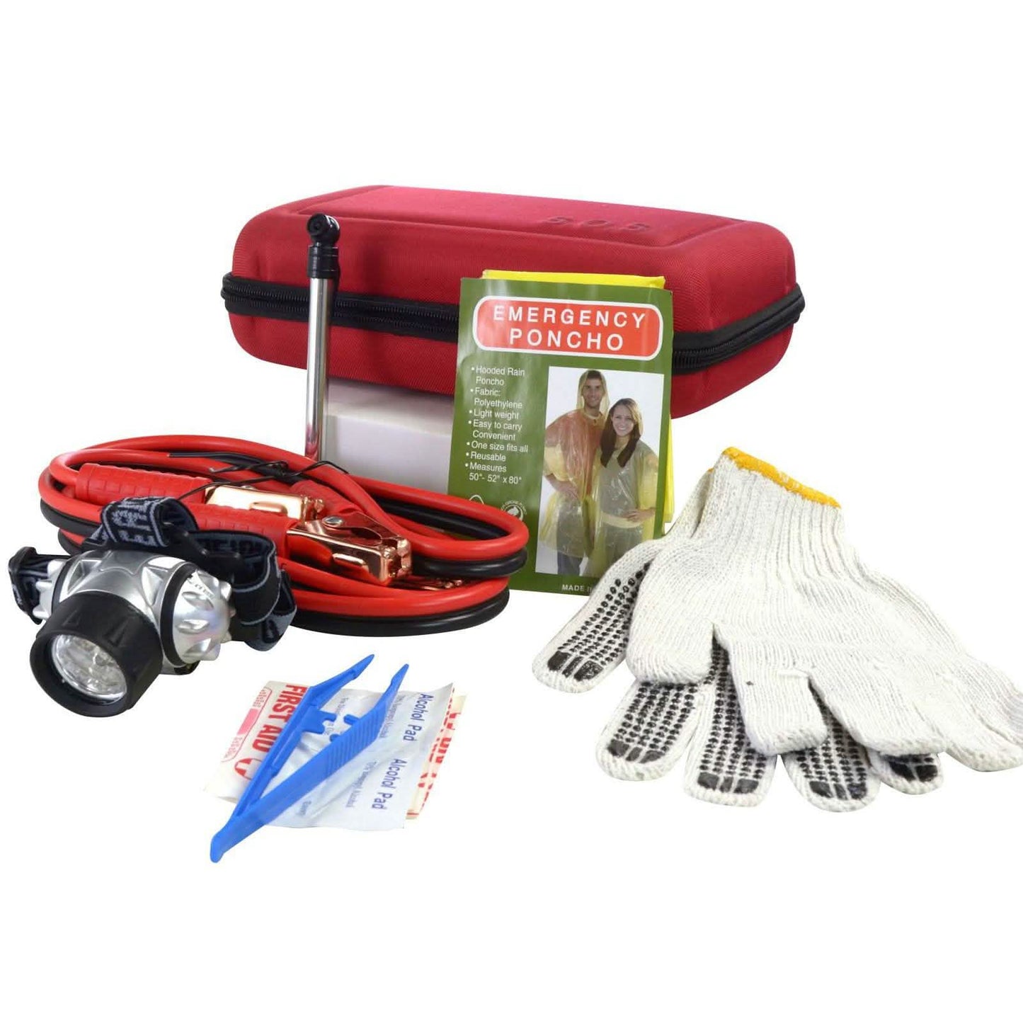 Juego de 17 piezas: kit de emergencia en carretera