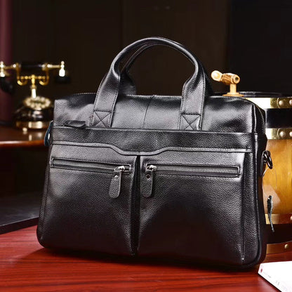 Men's Top Layer Cowhide Large Capacity Fashion Men's Briefcases