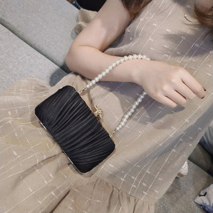 Clutch Pearl Hand Style Retro Chain Handbags