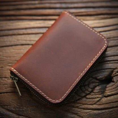 Men's Crazy Horse Leather First Layer Cowhide Purses