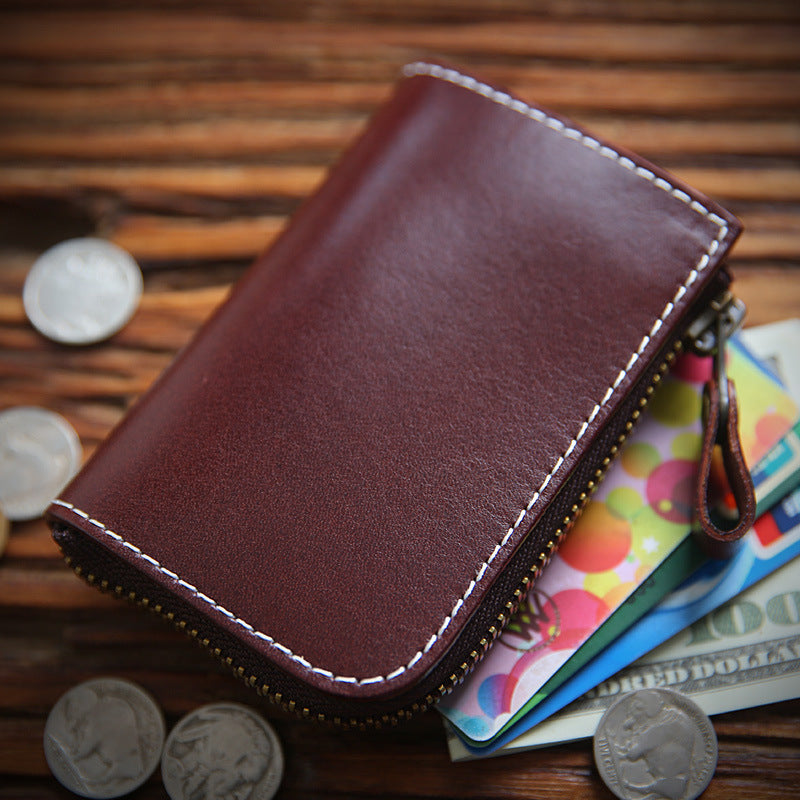Men's Italy Leather First Layer Short Cowhide Coin Purses