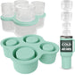 4-Ring Silicone Ice Cube Tray for Stanley Cup with Lid and Metal Reusable Straws - Stanley Ice Mold - Stanley Cup Ice Mold - Stanley Cup Ice Cube Mold for 14-40 oz Tumbler Whiskey Cocktails Drinks