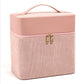 Simple Leather Corduroy Portable Large Capacity Storage Cosmetic Bags
