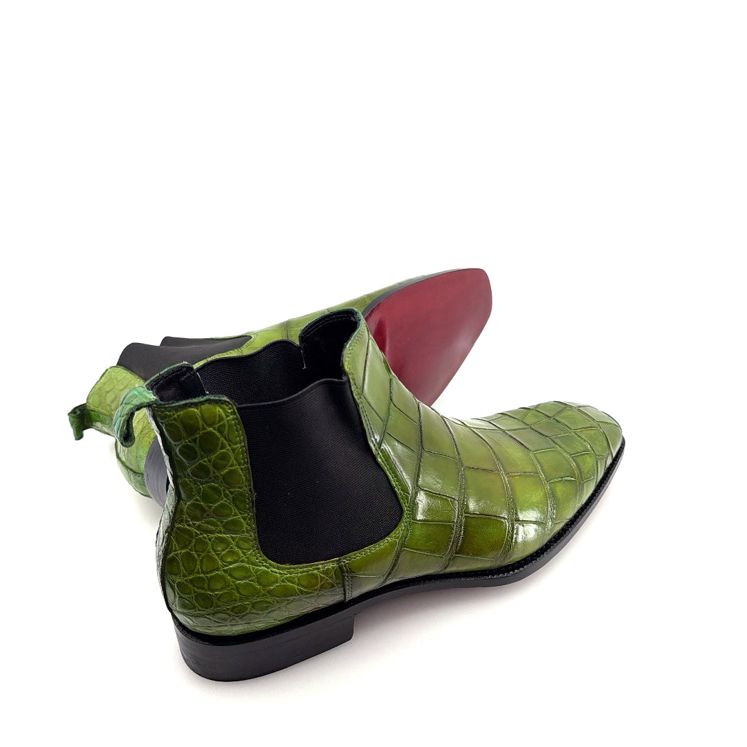 Bota de cocodrilo personalizada Maurice Austin - Verde