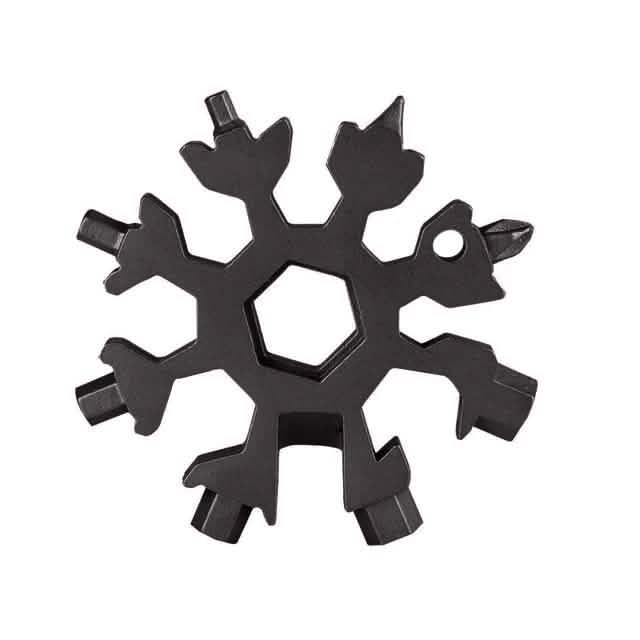 Herramienta multiusos 18 en 1 de acero inoxidable con forma de copo de nieve