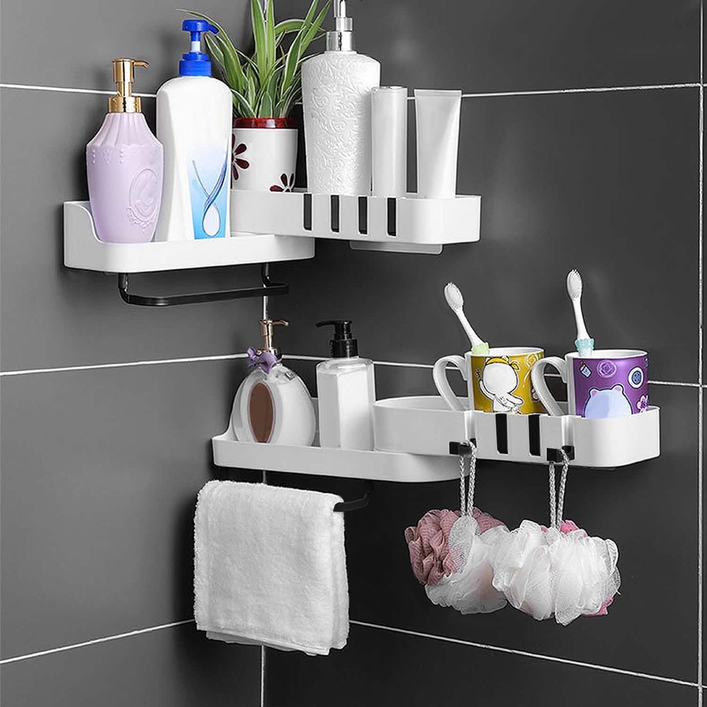 Estante esquinero de baño giratorio 180°