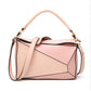 Women's Large Geometric Portable Contrast Color Pillow Bags