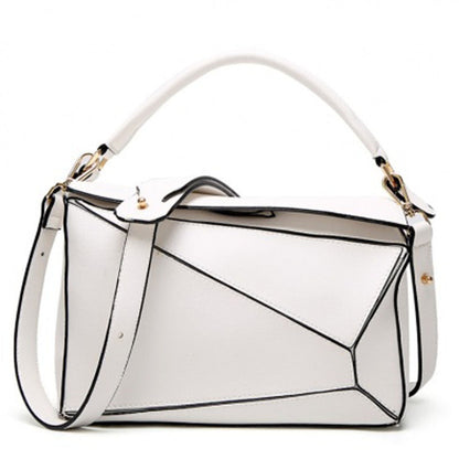 Women's Large Geometric Portable Contrast Color Pillow Bags