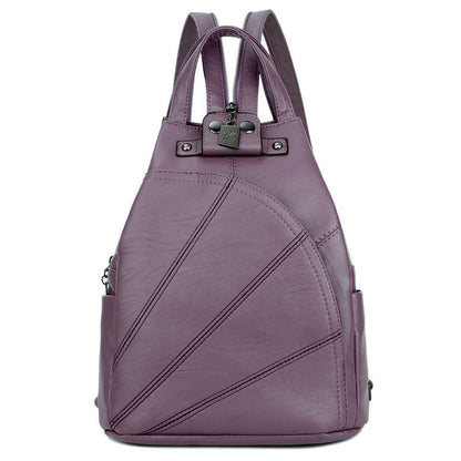 Women's Korean Style Soft Leather Stitching Leisure Bags