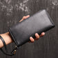 Women's & Men's Genuine Leather Clutch Long Zipper Oil Men's Wallets
