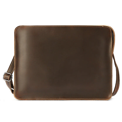 Men's Horizontal Crazy Horse Leather Envelope Business Men's Shoulder Bags