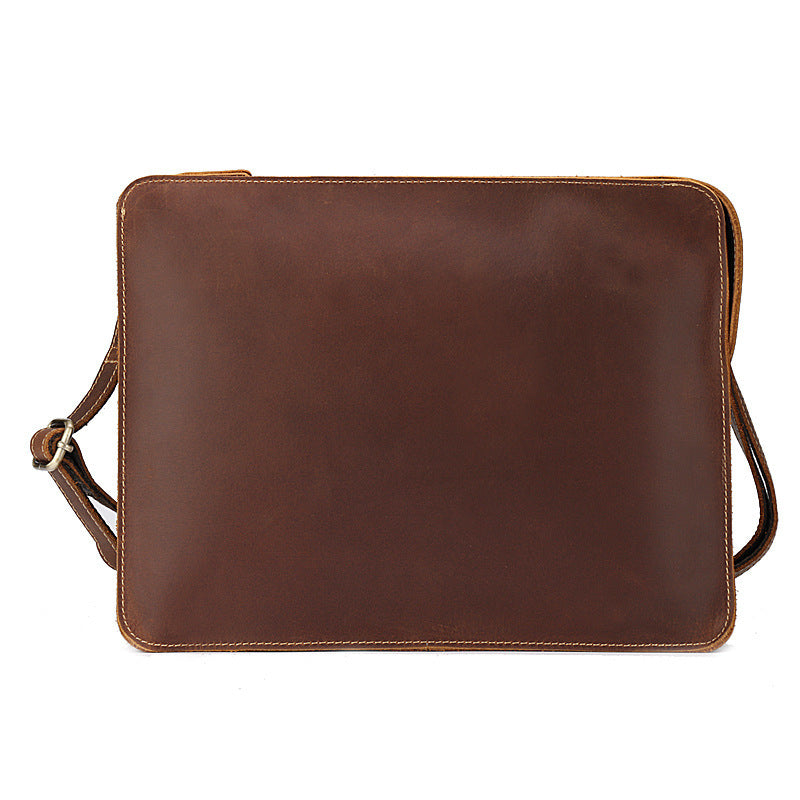 Men's Horizontal Crazy Horse Leather Envelope Business Men's Shoulder Bags
