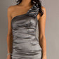 CLEARANCE - Eureka 1893 Rosette Studded Single Strapped Teal Cocktail Dress (Size L)