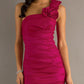 CLEARANCE - Eureka 1893 Rosette Studded Single Strapped Teal Cocktail Dress (Size L)