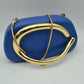 Hard Shell Clutch with Metallic Handle and Chain Strap