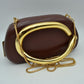 Hard Shell Clutch with Metallic Handle and Chain Strap