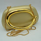 Hard Shell Clutch with Metallic Handle and Chain Strap