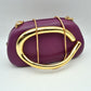 Hard Shell Clutch with Metallic Handle and Chain Strap