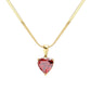 18K Gold Dipped Stainless Steel CZ Heart Pendant Necklace
