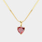 18K Gold Dipped Stainless Steel CZ Heart Pendant Necklace