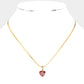 18K Gold Dipped Stainless Steel CZ Heart Pendant Necklace