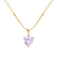 18K Gold Dipped Stainless Steel CZ Heart Pendant Necklace
