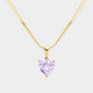 18K Gold Dipped Stainless Steel CZ Heart Pendant Necklace