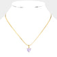 18K Gold Dipped Stainless Steel CZ Heart Pendant Necklace